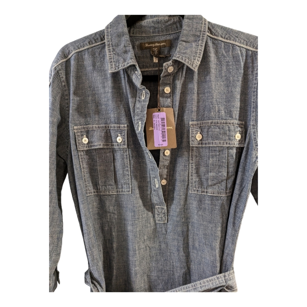 Tommy Bahama Mission Beach Chambray Belted Dress - Picture 3 of 6